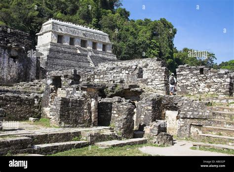 Templo De Las Inscripciones Desde El Palacio El Palacio El Sitio