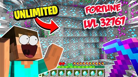 Most Powerful 32,767 FORTUNE PICKAXE In Minecraft - Minecraft videos