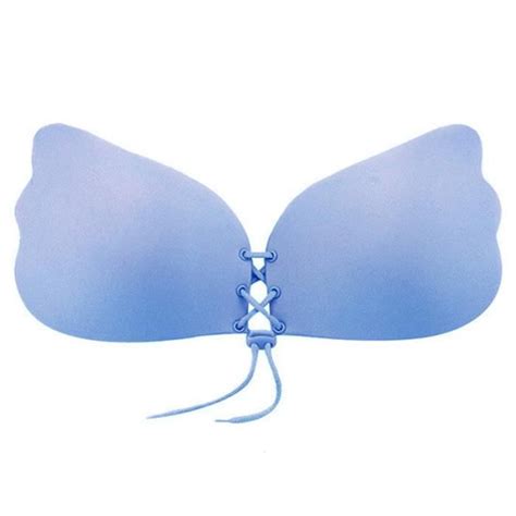 Soutien Gorge Adh Sif Push Up Silicone Sans Bretelles Dos Nu A B C Bleu