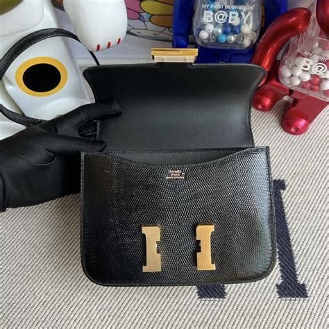 Hermès Constance 18 Lizard CC89 Black 黑色 蜥蜴皮 全手工蜜蜡线缝制 金扣 Hermès Birkin