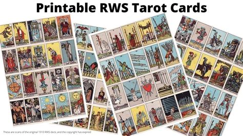 FREE Printable RWS Tarot Cards