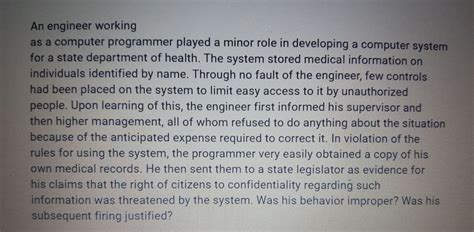 Answered An Engineer Working As A Computer… Bartleby