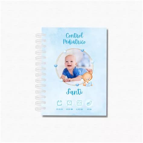 Cuaderno Control Pedi Trico Ni Os Personalizado Celeste Cuotas