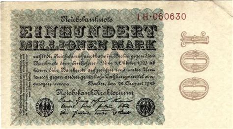 Reichsbanknote Millionen Mark Berlin Reichsbank Deu C P