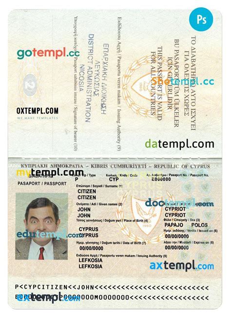 Cyprus Passport Template In Psd Format Version By Doctemplpass Issuu