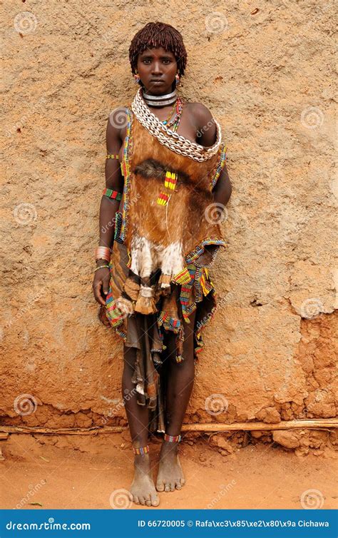 Ethnic Hamer Woman In The Traditional Dress From Ethiopia Editorial