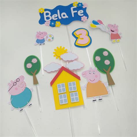 Topo De Bolo Personalizado Pepa Pig Elo Produtos Especiais