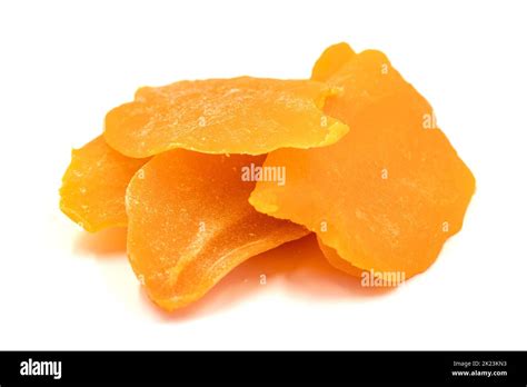 Dried Mango Slice Isolated On White Background Dried Fruit In Sunlight