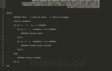 Sentencia Si Sino Pseudocodigo Diagnostico Medico Tutorias Co