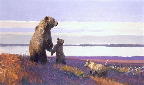 Bob Kuhn Come To Mama Acrylic On Board Wildlife Art Animal