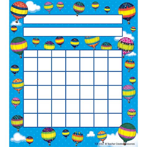 TEACHER CREATED RESOURCES HOT AIR BALLOONS INCENTIVE CHART PK TCR TeachersParadise