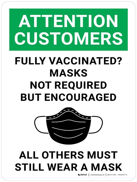 Attention Customers Fully Vaccinated Masks Not Required But Encouraged All Others Must Still