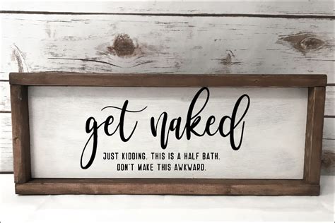 Get Naked Funny Bathroom Sign SVG