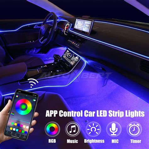 In Rgb Led Interior Strip Light Car Ambient Atmosphere Lighting App