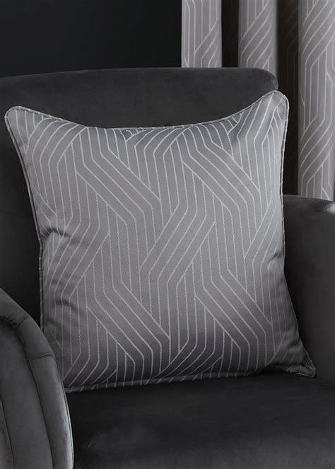 Catherine Lansfield Linear Geo Jacquard Cushion Matalan