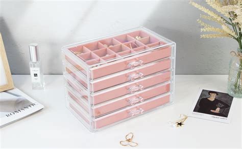 Amazon Kamier Earring Holder Organizer Box With Drawers Clear