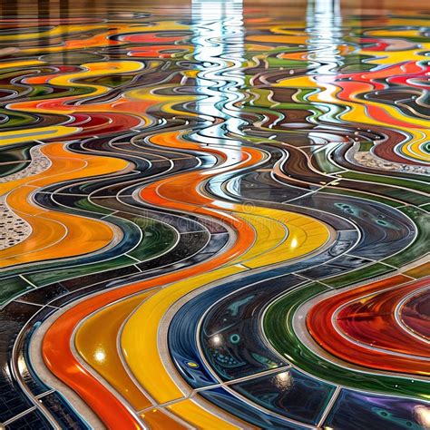 Mesmerizing Floor Design Swirling Patterns Generative Ai Stock