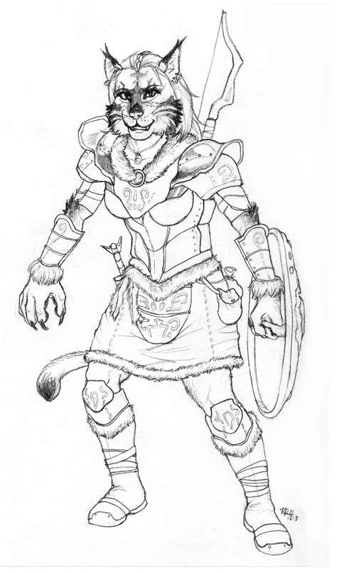 Khajiit Warrior Sketch By Lycanthropeful On Deviantart