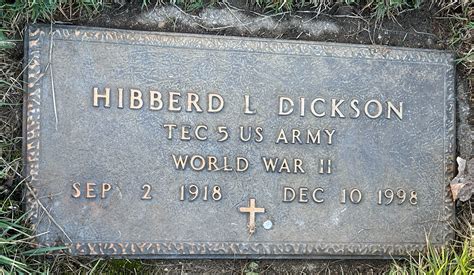 Hibberd L Dickson Monumento Find A Grave