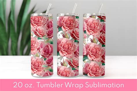 Rose Bouquet Flowers V Tumbler Wrap Graphic By Tcha Studio