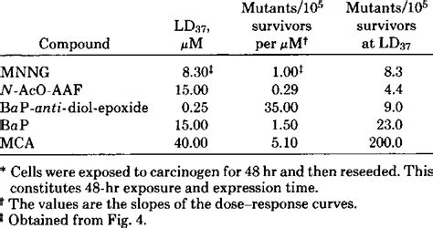 Mutagenic activities of various carcinogens* | Download Table