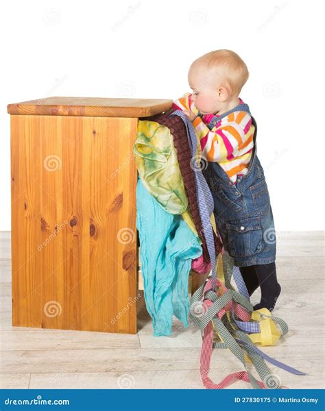 Determined Toddler Balancing On Tiptoe Stock Image Image Of Dungarees