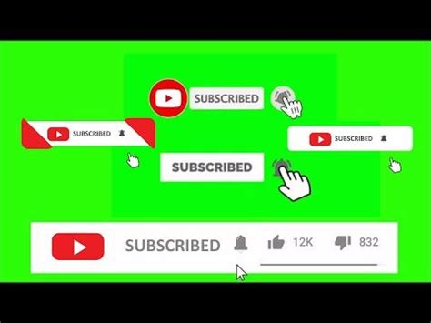 Top Animated Green Screen Youtube Subscribe Button And Bell Icon