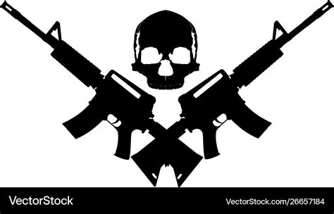 Skull Two Rifles Royalty Free Vector Image Vectorstock