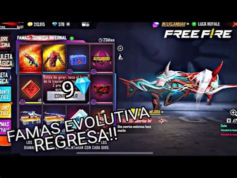 RULETA MÁGICA FAMAS SONRISA INFERNAL EVOLUTIVA FREE FIRE REGRESA