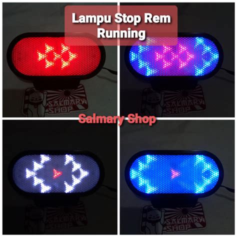 Jual Lampu Stop Rem Oval Running Mode Nyala V V Variasi Motor