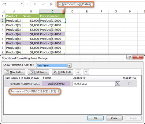 Excel Conditional Formatting Formulas