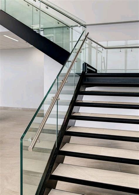 Double Stringer Commercial Staircase With Tile Treads Modern Stair ...