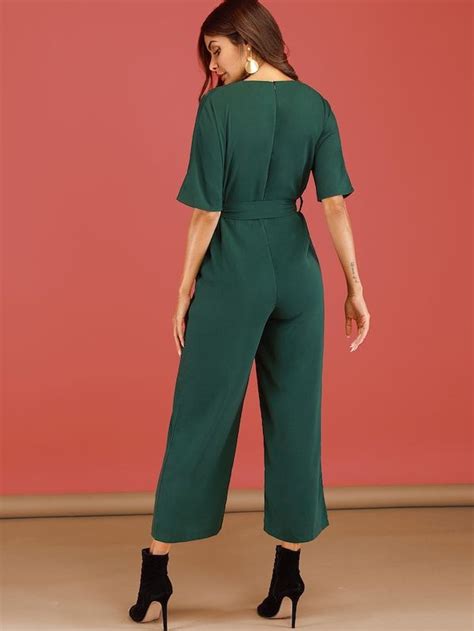 Surplice Front Self Tie Jumpsuit Jumpsuit Jumpsuit Fashion Fashion