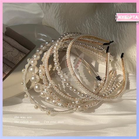 Jual Kyeopta Bando Mutiara Premium Pearl Headband Gaya Fashion Korea