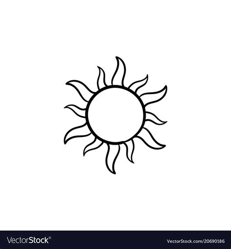 Sun Hand Drawn Sketch Icon Royalty Free Vector Image