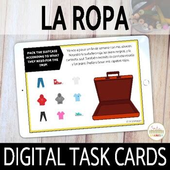 La Ropa Spanish Clothing Vocabulary Practice Digital Task Cards Boom Cards