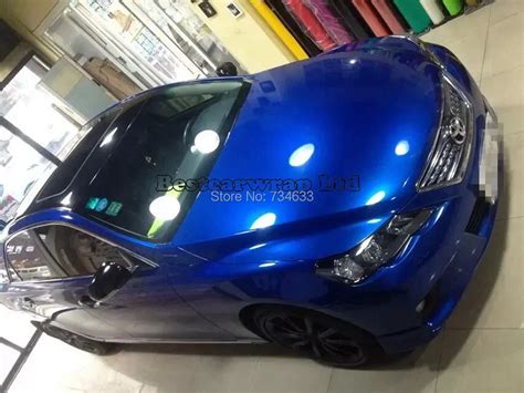 Pearl Gloss Metallic Blue Vinyl For Car Wrap Midnight Blue Glossy Film With Air Bubble Free Car