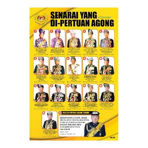 Poster Senarai Yang Di Pertuan Agong Its Educational Supplies Sdn Bhd