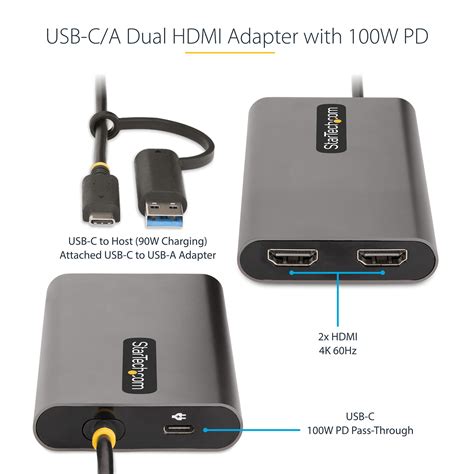 【楽天市場】【メーカー保証付き】 ディスプレイアダプター Usb C Usb 30接続 デュアルモニター 4k60hz Hdmi 100w