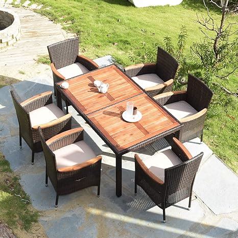 Amazon Tangkula Pcs Outdoor Patio Dining Set Garden Dining Set