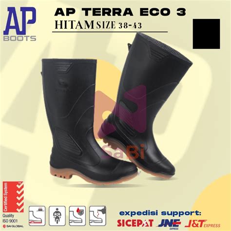 Jual Sepatu Boot Tinggi Ap Boots Ap Terra Eco Hitam Kontruksi Tangguh