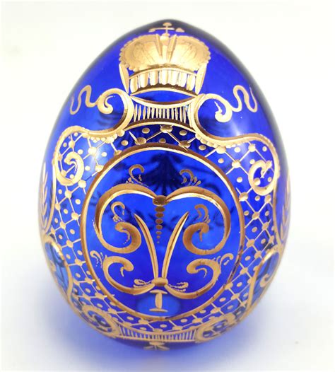 Romanov Monogram Faberge Crystal Egg