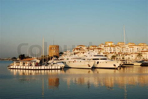 Luxury Yacht In The Harbor Of Marbella Spain Stock Image Colourbox