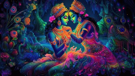 Lord Radha Krishna Are Known For Their Divine Love And Devotion Towards Each Other Stock