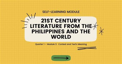 Quarter 1 Module 3 21st Century Literature From The Philippines And