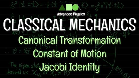 Classical Mechanics Canonical Transformation Constant Of Motion