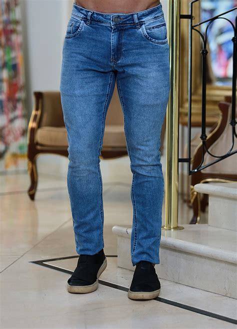 Calça Jeans Reta Atacado Masculina Revanche Bermejo Azul Roupas