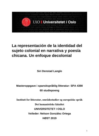 Teoría y método La representación de la identidad del sujeto colonial