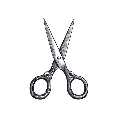 Premium Vector Scissors Monochrome Ink Sketch Vector Drawing