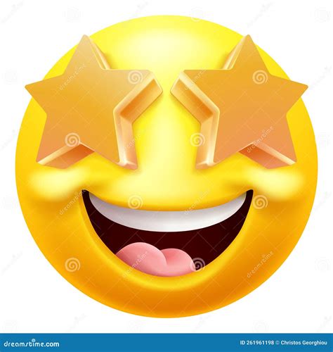 Emoji Emoticon Face Star Eyes Cartoon Icon Vector Illustration ...